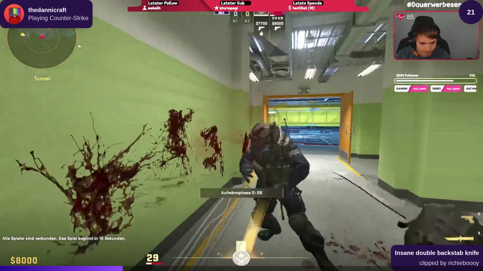 Twitch highlights playing through the Clipify player